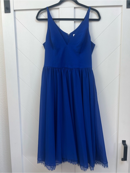 Dress the Population Dresses & Skirts - Dress the Population Royal Blue Midi Spaghetti Strap Dress